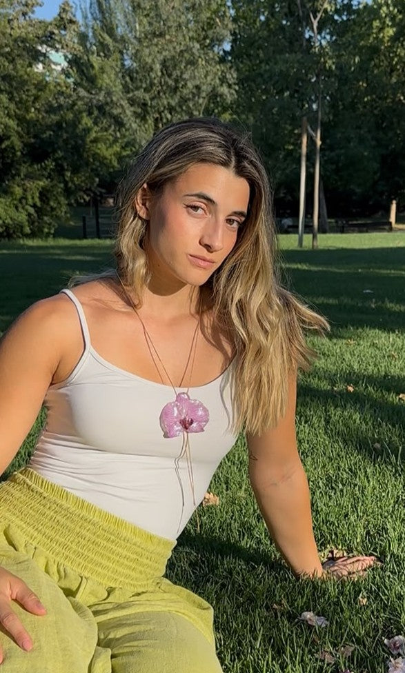 ¨Colección OKIDI¨ Collar orquídea color morado