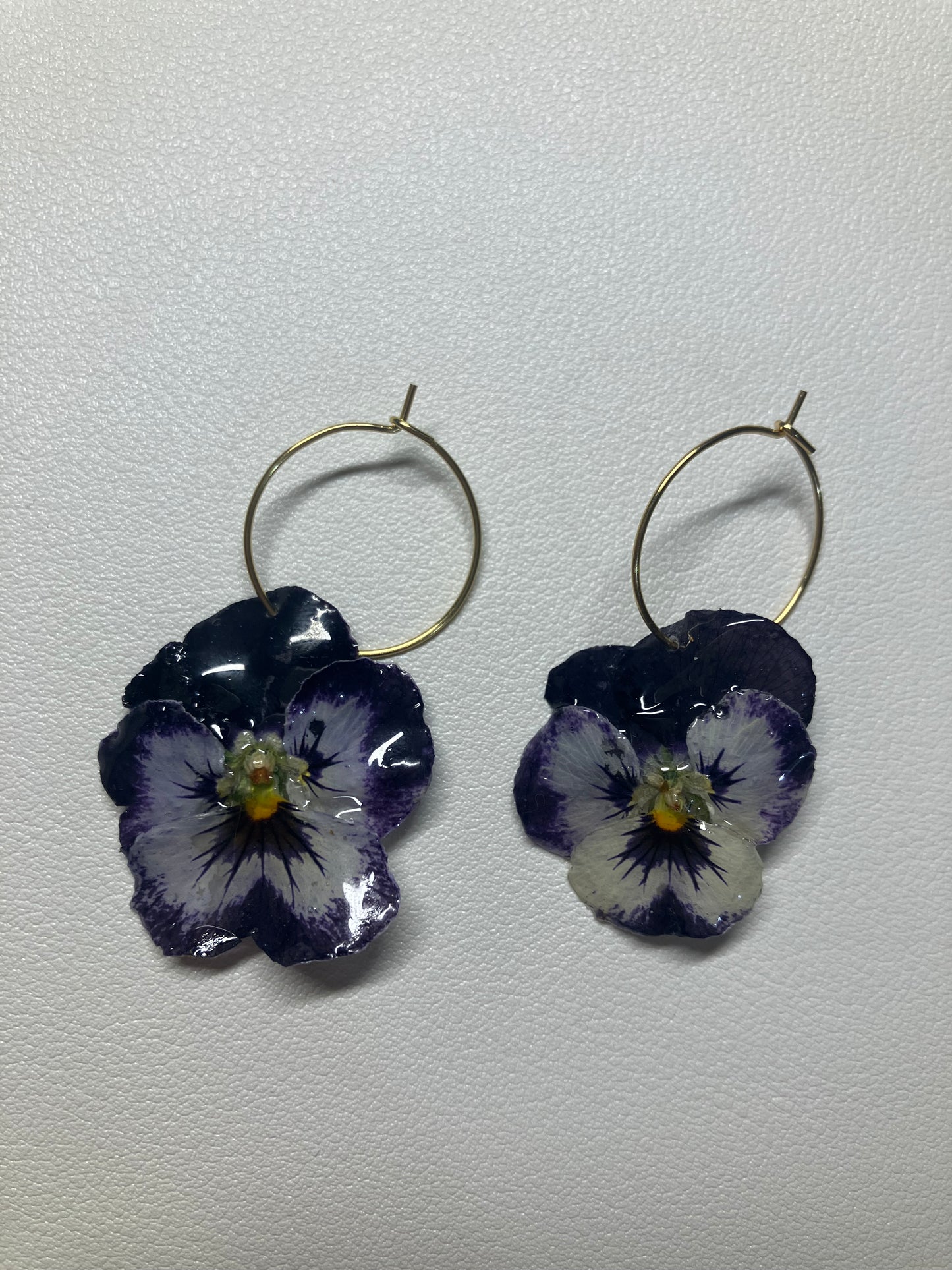 *Flores*.  Pensamientos morado y blanco
