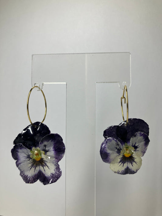 Pensamientos morado y blanco